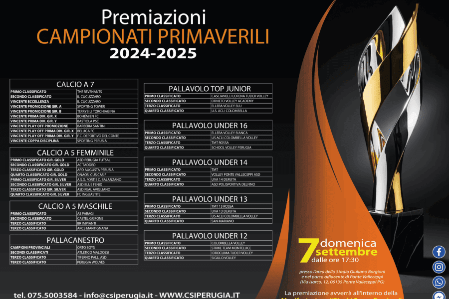 premiazioni campionati primaverili